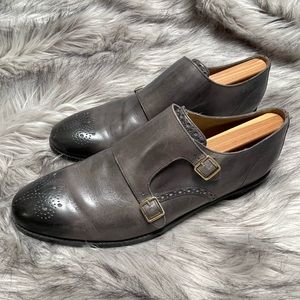Cole Haan Harrison Gray Leather Double Monk Strap Dress Shoes. Size 10.5